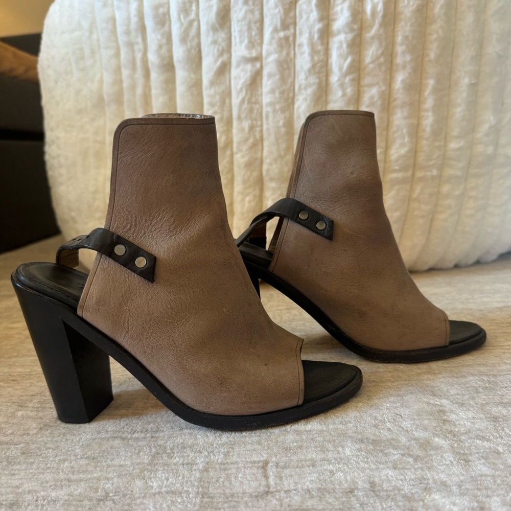 Rag & Bone Leather Open-Toe Slingback Heels – Size 36.5